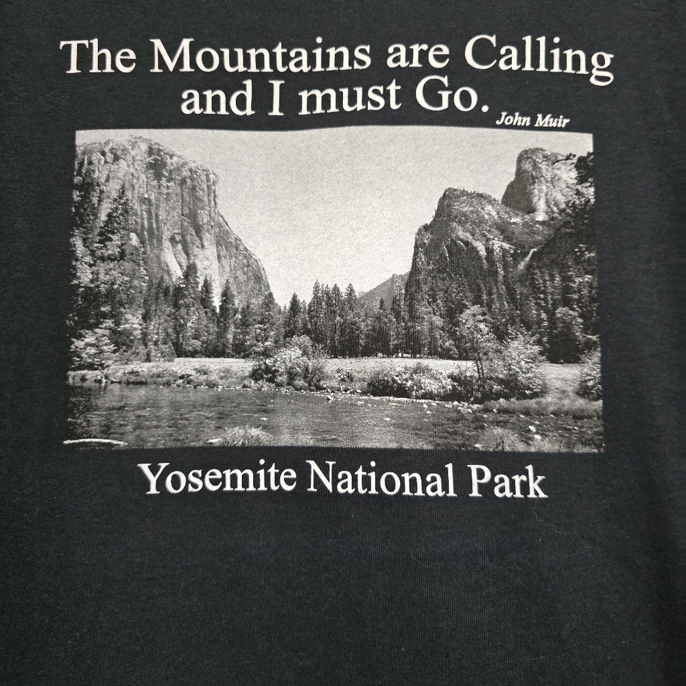 nwt‎ YOSEMITE NATIONAL Park size Large Graphic T Shirt Gildan Cotton Black